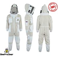 Los mejores  - SFV - Traje de Apicultura Capa 3X Seguridad Ultra ventilada Unisex Protectora Tela de Malla Blanca Chaqueta de…